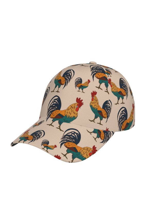 Rooster pattern Trucker Low Profile Hat Men Women Baseball Cap Dad Hat Adjustable Unconstructed Plain Cap