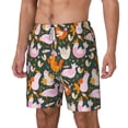 thumbnail image 1 of Picia Roosters and Chicks pattern Mens Swim Trunks with Compression Liner Stretch Beach Shorts Quick Dry with Zipper Pockets No-Chafing Board Shorts-XX-Large, 1 of 9