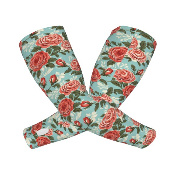 Picia Rose Flowers Arm Sleeves for Men and Women - Tattoo Cover Up UPF 50+ Cooling Sports Sleeve for Basketball Golf Football-One Size