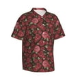 thumbnail image 1 of Picia Rose Flowers Gentle Cotton Regular Fit Short Sleeve Casual Hawaiian Shirt for Men-X-Large, 1 of 9