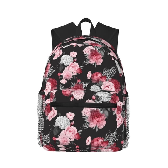 Picia Rose Flowers Large Capacity Backpack Classic Style Backpack Casual Backpack Water-Resistant School Work Travel Outdoor Backpack