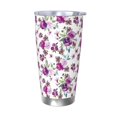 thumbnail image 1 of Picia Rose Flowers Pattern 20 oz Tumbler Stainless Steel Vacuum Insulated Coffee Ice Cup Double Wall Travel Flask Dual Lid Water Bottle, Eco-friendly Car Cup-Without Straw, 1 of 8