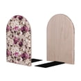 thumbnail image 1 of Picia Rose Flowers Pattern Wood Bookends for Shelves,Non-slip Bookends, Heavy Duty Wooden Bookend Support,1 Pair, 1 of 8
