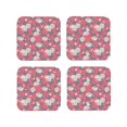 thumbnail image 1 of Picia Rose Flowers Printed Leather Coasters for Drinks, 4" Drink Coasters Set of 4 for Tabletop Protection, Handmade Luxurious Home Décor and Housewarming Gift -Square, 1 of 6