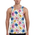 thumbnail image 1 of Picia Rose Flowers Printed Men’s Performance Tank, Men's Workout Tank Top Moisture-Wicking Tank Top Muscle tee, Breathable Workout Shirt-Large, 1 of 7