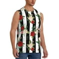 thumbnail image 1 of Picia Rose Flowers mens Cotton Tank Undershirts , Moisture-wicking Ribbed Tanks, Lightweight Cotton Tank Undershirts-Small, 1 of 8