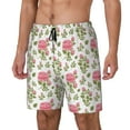 thumbnail image 1 of Picia Rose Flowers pattern Mens Swim Trunks with Compression Liner Stretch Beach Shorts Quick Dry with Zipper Pockets No-Chafing Board Shorts-3X-Large, 1 of 9