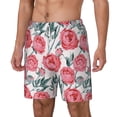 thumbnail image 1 of Picia Rose Flowers pattern Mens Swim Trunks with Compression Liner Stretch Beach Shorts Quick Dry with Zipper Pockets No-Chafing Board Shorts-XX-Large, 1 of 9