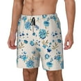 thumbnail image 1 of Picia Rose Flowers pattern Mens Swim Trunks with Compression Liner Stretch Beach Shorts Quick Dry with Zipper Pockets No-Chafing Board Shorts-XX-Large, 1 of 9