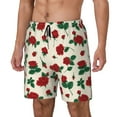 thumbnail image 1 of Picia Rose Flowers pattern Mens Swim Trunks with Compression Liner Stretch Beach Shorts Quick Dry with Zipper Pockets No-Chafing Board Shorts-Large, 1 of 9