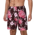 thumbnail image 1 of Picia Rose Flowers pattern Mens Swim Trunks with Compression Liner Stretch Beach Shorts Quick Dry with Zipper Pockets No-Chafing Board Shorts-Medium, 1 of 9