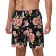thumbnail image 1 of Picia Rose Flowers pattern Mens Swim Trunks with Compression Liner Stretch Beach Shorts Quick Dry with Zipper Pockets No-Chafing Board Shorts-Medium, 1 of 9