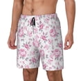 thumbnail image 1 of Picia Rose Flowers pattern Mens Swim Trunks with Compression Liner Stretch Beach Shorts Quick Dry with Zipper Pockets No-Chafing Board Shorts-Medium, 1 of 9