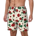 thumbnail image 1 of Picia Rose Flowers pattern Mens Swim Trunks with Compression Liner Stretch Beach Shorts Quick Dry with Zipper Pockets No-Chafing Board Shorts-Small, 1 of 9