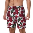 thumbnail image 1 of Picia Rose Flowers pattern Mens Swim Trunks with Compression Liner Stretch Beach Shorts Quick Dry with Zipper Pockets No-Chafing Board Shorts-X-Large, 1 of 9