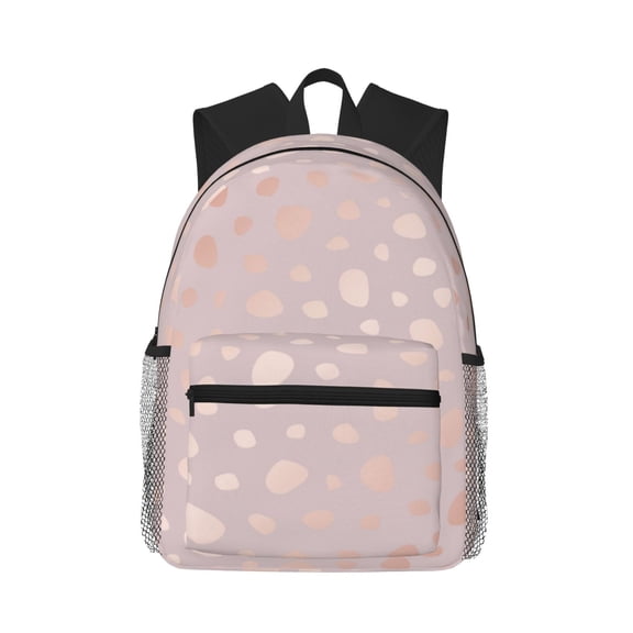 Picia Rose Gold Abstract Spots 1 Large Capacity Backpack Classic Style Backpack Casual Backpack Water-Resistant School Work Travel Outdoor Backpack