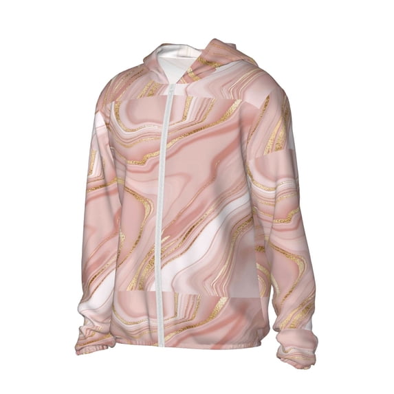Picia Rose Gold Glitter Splatter Women's Men's UPF 50+ Sun Protection Hoodie Shirt Long Sleeve SPF Fishing Outdoor UV Hiking Lightweight Shirts-Medium