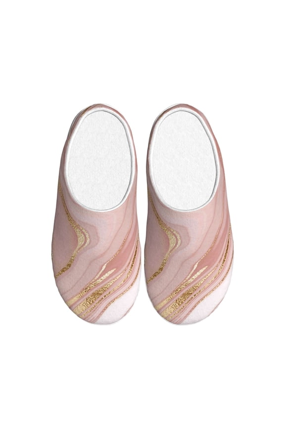 Rose Gold Glitter Splatter for Women's Lamb-hug Comfy Fleece House Slippers Memory Foam, Slip-on House Shoes Indoor Outdoor-40/41