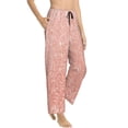 thumbnail image 1 of Picia Rose Gold Glitter Womens Soft Woven Cotton Elastic Waistband Sleep Pajama Pant Lounge Sleep Pant With Pockets And Drawstring-Large, 1 of 9