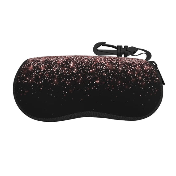 Picia Rose Gold Glitter1 Print Sunglasses Case, Eyeglasses Case Protector Large Glasses Case, Key Lock Case Protective Glasses Holder Eyeglasses Cases
