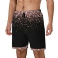thumbnail image 1 of Picia Rose Gold Glitter1 pattern Mens Swim Trunks with Compression Liner Stretch Beach Shorts Quick Dry with Zipper Pockets No-Chafing Board Shorts-Large, 1 of 9