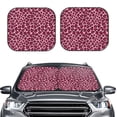 thumbnail image 1 of Picia Rose Leopard Print 2 Piece Car Windshield Sun Shade Foldable | Foldable Sun Shield for Front Window Blocks UV Rays and Keeps Your Vehicle Cool-Large, 1 of 7
