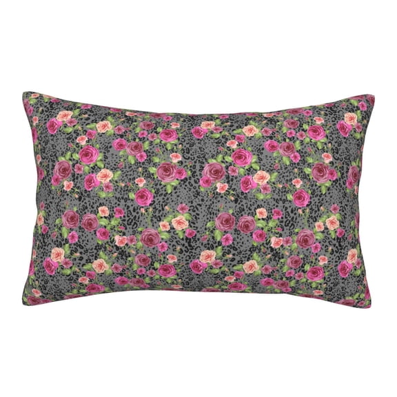 Picia Rose Mix Leopard Pattern Plush Pillow Case – Soft and Cozy Cushion Cover, Hypoallergenic Throw Pillow Case for Home Decor-20"x30"