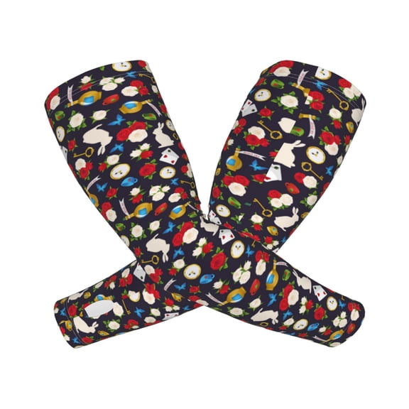 Picia Rose Rabbit Arm Sleeves for Men and Women - Tattoo Cover Up UPF 50+ Cooling Sports Sleeve for Basketball Golf Football-One Size