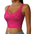 thumbnail image 1 of Picia Rose Red Glitter Sports Bra for Women,Padded Strappy Sports Bras Medium Support Yoga Bra with Removable Cups,Running Yoga Bra-Medium, 1 of 9