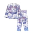 thumbnail image 1 of Picia Round Snow Merry Christmas Pattern Women’s Long-Sleeve Sleepwear Set - Soft 2-Piece Loungewear with Pockets, Comfy PJs for Relaxing Nights-X-Large, 1 of 7