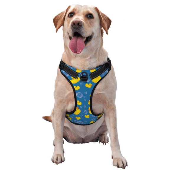 Picia Rubber Duck No-Pull Dog Harness Reflective Front Clip Vest with Handle,Step-in Air Dog Harness,Adjustable 2 Metal Rings 4 Buckles,Easy to Put on & Take Off Small