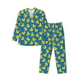 thumbnail image 1 of Picia Rubber Duck Pattern Men’s Long-Sleeve Sleepwear Set - Soft 2-Piece Loungewear with Pockets, Comfy PJs for Relaxing Nights-Large, 1 of 7