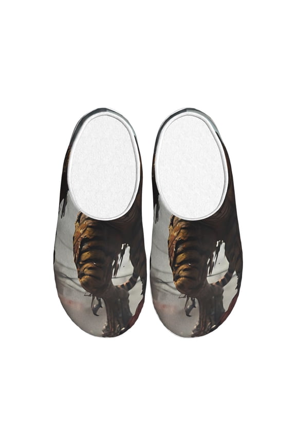 Ruins Tiger Warrior for Women's Lamb-hug Comfy Fleece House Slippers Memory Foam, Slip-on House Shoes Indoor Outdoor-40/41
