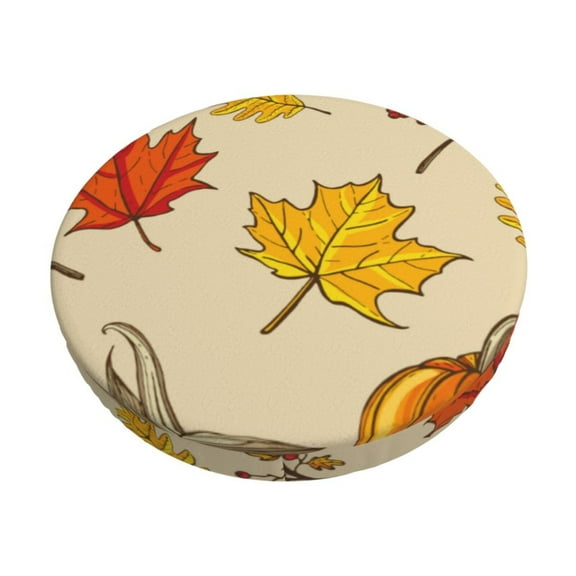 Picia Rustic Harvest Time Pattern Round Stool Covers Comfy Seat Covers Stretch Removable Washable Chair Slipcover Round Bar Chair Cushion Cover-12 inch