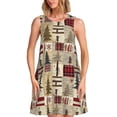 thumbnail image 1 of Picia Rustic Plaid Forest Lodge Print Women’s Sleeveless Midi Swing Dress – A-Line Pleated Tank Sundress, Comfortable and Flowy T-Shirt Dress, 1 of 7