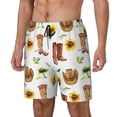 thumbnail image 1 of Picia Rustic Western Charm pattern Mens Swim Trunks with Compression Liner Stretch Beach Shorts Quick Dry with Zipper Pockets No-Chafing Board Shorts-Large, 1 of 9