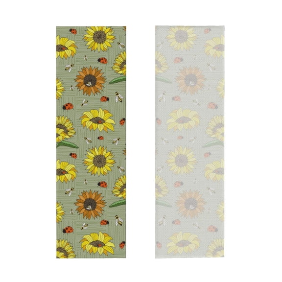 Picia Sage Green With Sunflowers Pattern Cooling Towels (40"x12") Cool Towel, Cold Towel, Microfiber Soft Breathable Chilly Ice Towel
