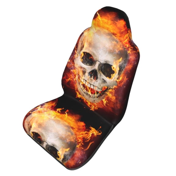 Picia Satanic Skull Print Waterproof Sweating Car Seat Cover for Post Gym Workout, Running, Beach and Hiking, Universal Fit Anti-Slip Bucket Seat Protector
