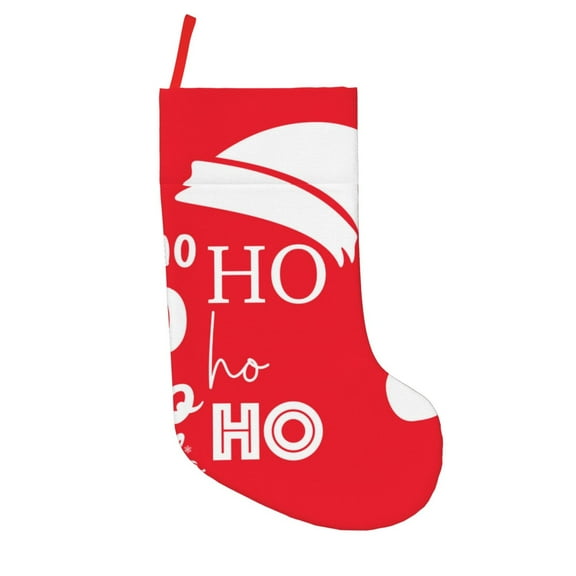 Picia Saying Ho Ho Ho for 18in Christmas Stockings, Xmas Stocking for Kids, Holiday and Family Stocking for Fireplace or Party Decoration