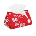 thumbnail image 1 of Picia Saying Ho Ho Ho Pattern Long Tissue Box Cover,PVC Leather Triangle Holder,Tissue Box Holder with Magnetic Bottom,Facial Paper Organizer Dispenser-7.9"X4.9"X4.5", 1 of 9