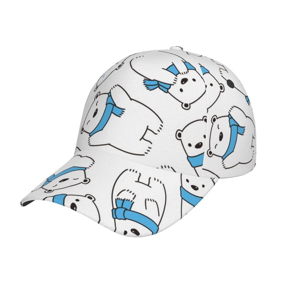 Picia Scarf Bear pattern Trucker Low Profile Hat Men Women Baseball Cap Dad Hat Adjustable Unconstructed Plain Cap