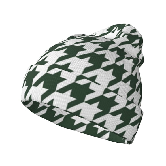 Picia Scottish Checkered Pattern Knitted Beanie Hat for Men and Women , Unisex Winter Warm Stretchy Knit Cap Thick Fisherman Beanies Cuffed Plain Skull Caps