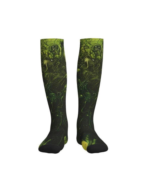 Screaming Horror Art Printed Sports Compression Socks - 15-20mmHg Graduated Compression, High-Performance Soft and Breathable Socks for Men and Women