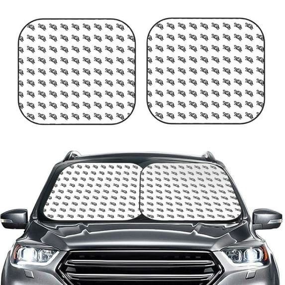Picia SeTurtle27 2 Piece Car Windshield Sun Shade Foldable | Foldable Sun Shield for Front Window Blocks UV Rays and Keeps Your Vehicle Cool-Medium