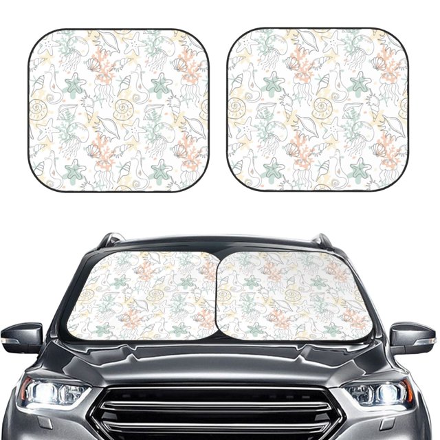 Picia Sea Animals 2 Piece Car Windshield Sun Shade Foldable Foldable