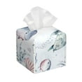 thumbnail image 1 of Picia Sea Animals Pattern Tissue Box Cover,PVC Leather Square Holder,Tissue Box Holder with Magnetic Bottom,Facial Paper Organizer Dispenser-5.2"X5.2"X5.2", 1 of 8