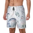 thumbnail image 1 of Picia Sea Animals pattern Mens Swim Trunks with Compression Liner Stretch Beach Shorts Quick Dry with Zipper Pockets No-Chafing Board Shorts-Large, 1 of 9