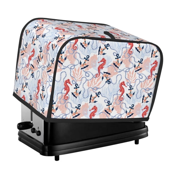 Picia Sea Horse And Corals Print 2 Slice Toaster Cover , Toaster Protector Dustproof Kitchen Appliance Cover, Kitchen Appliance Dustproof Protector