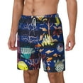 thumbnail image 1 of Picia Sea Inhabitans and Herb pattern Mens Swim Trunks with Compression Liner Stretch Beach Shorts Quick Dry with Zipper Pockets No-Chafing Board Shorts-Large, 1 of 9