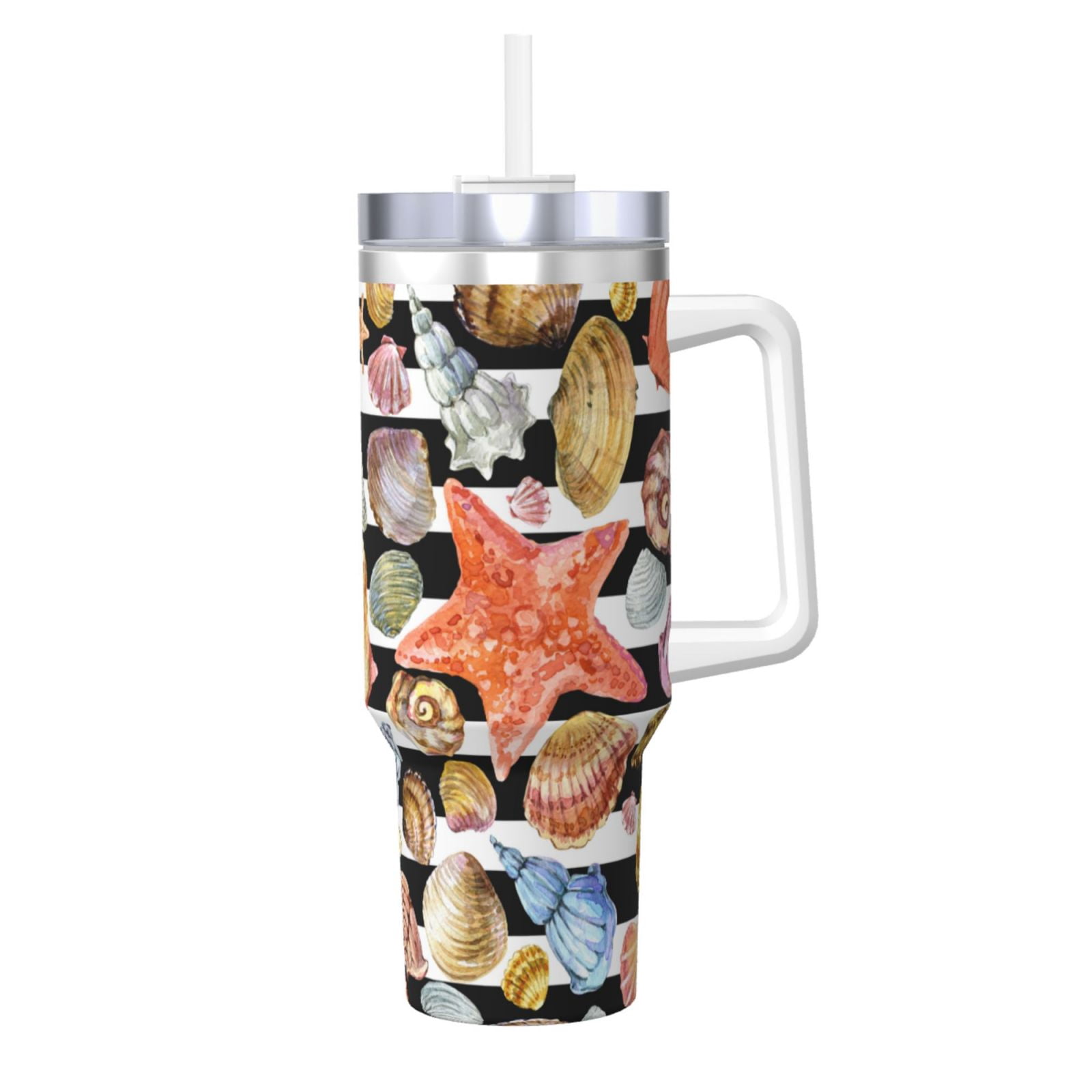 Picia Sea Shell Pattern 40oz Ice Bully Insulated Tumbler with Handle ...